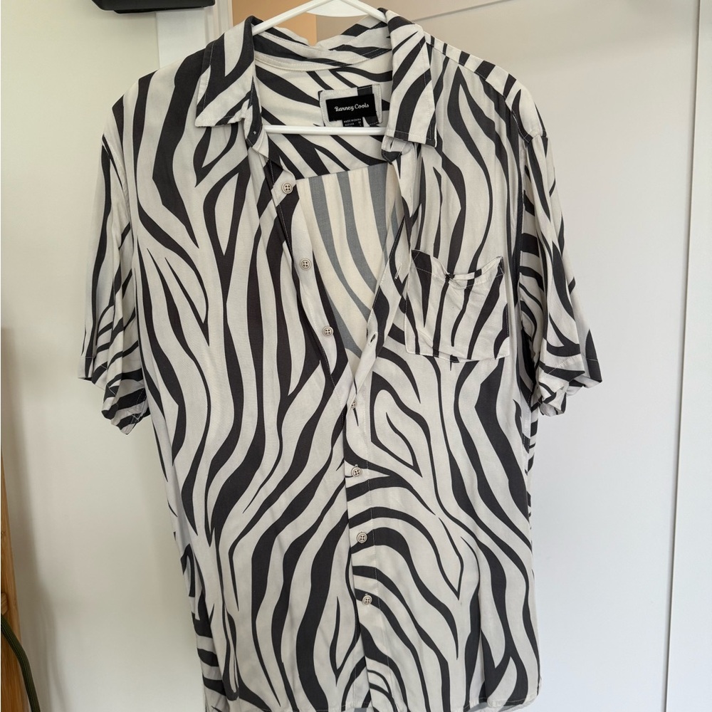 Barney Cools Zebra Print Camp Shirt
